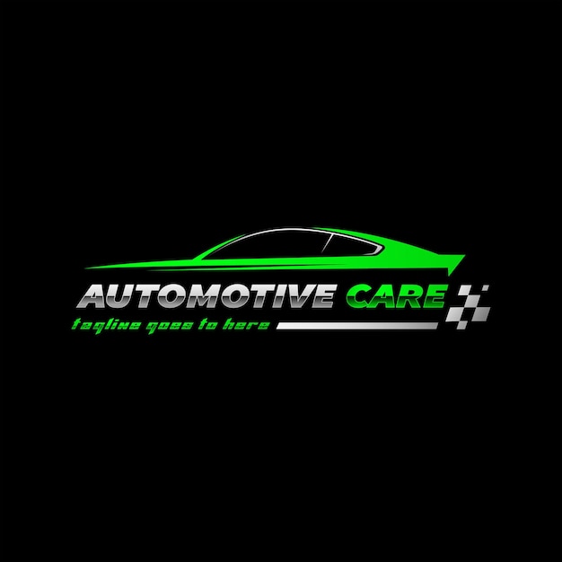Векторный дизайн логотипа автомобиля с автомобильным уходом, автодетализацией, значком спортивного автомобиля и современной концепцией