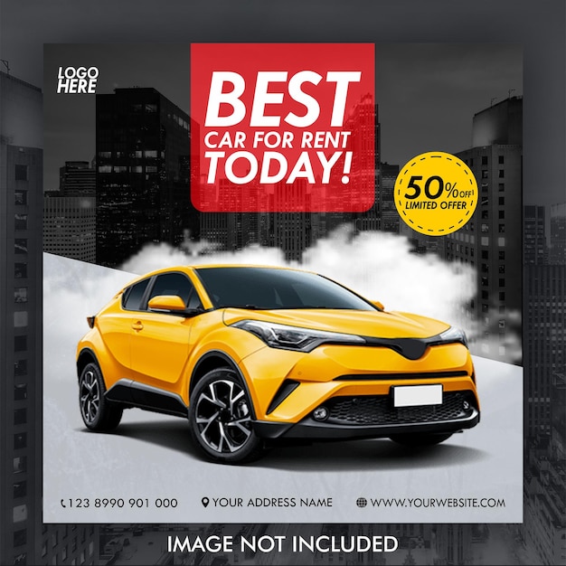 vector car sale promotion social media Instagram post banner template