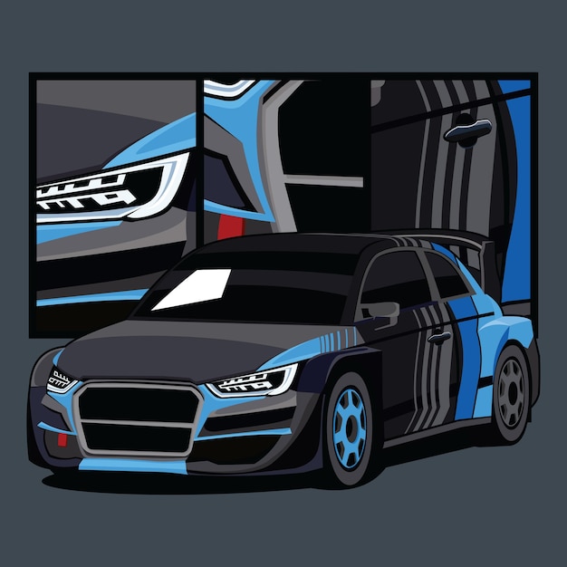 Premium Vector | Vector car sport with details