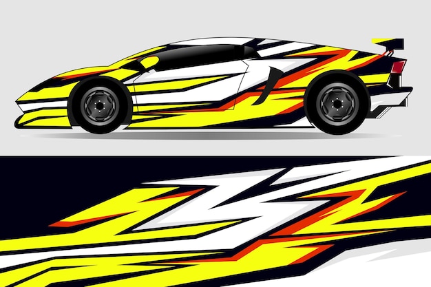 vector car sticker design Graphic abstract line racing background kit design for vehicle racing car