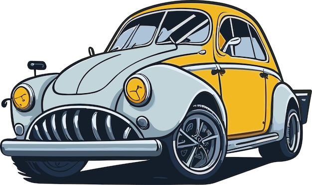 Vector vector car sticker hand drawn coloring illustration