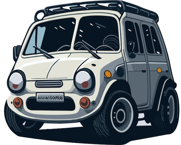 vector car sticker hand drawn coloring illustration