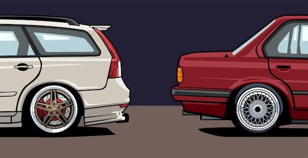 vector car with detailing and color