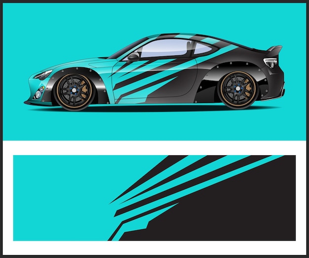 Vector Car wrap design for wrap vehicles race cars rally adventure and livery