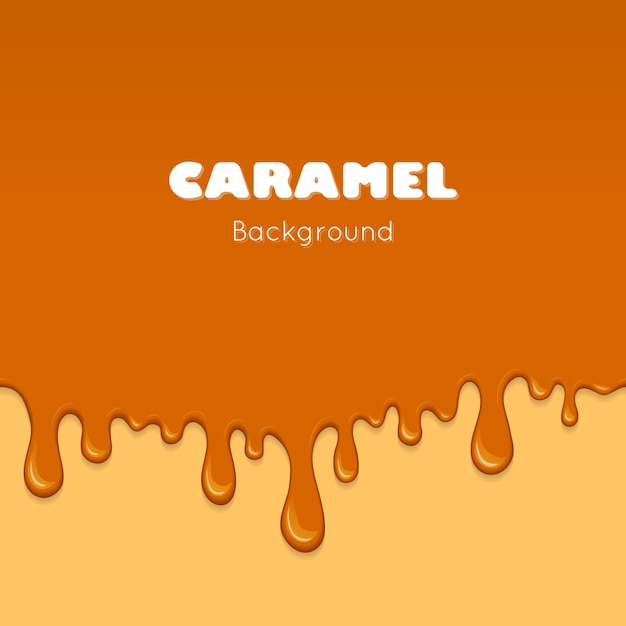 Vector caramel drips and flowing