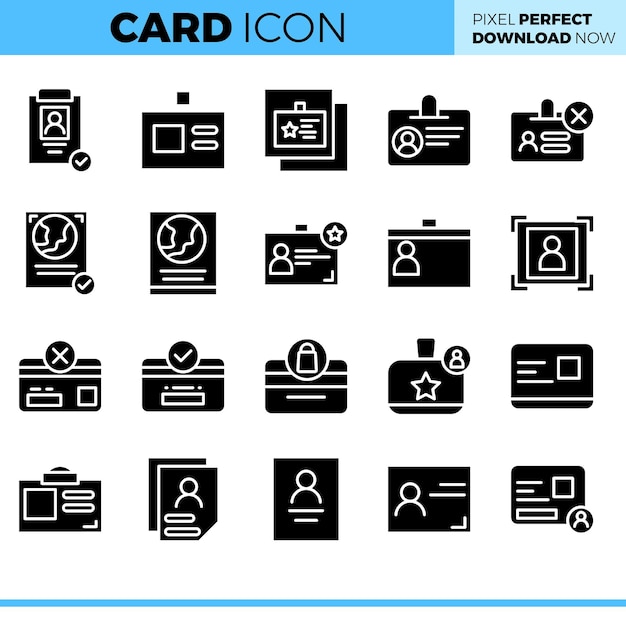 Vector vector card icon set