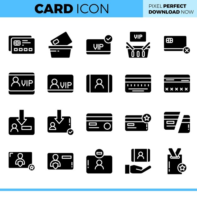 Vector vector card icon set