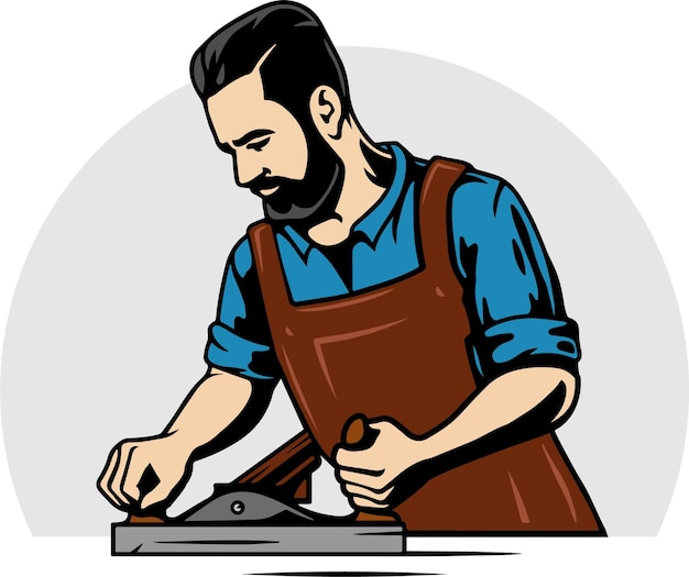 Vector vector of carpenter during his working day