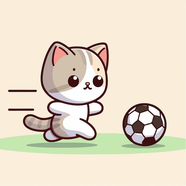 Vettore animali di cartoni animati vettoriali che giocano a calcio