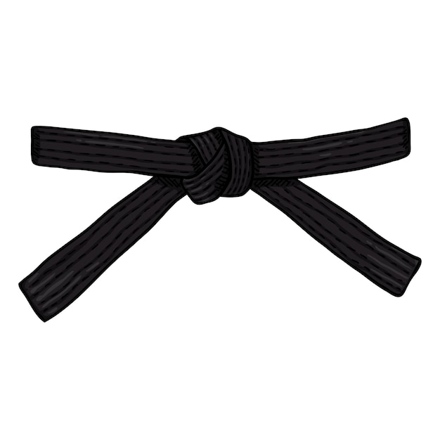 Vector vector cartoon black karate belt