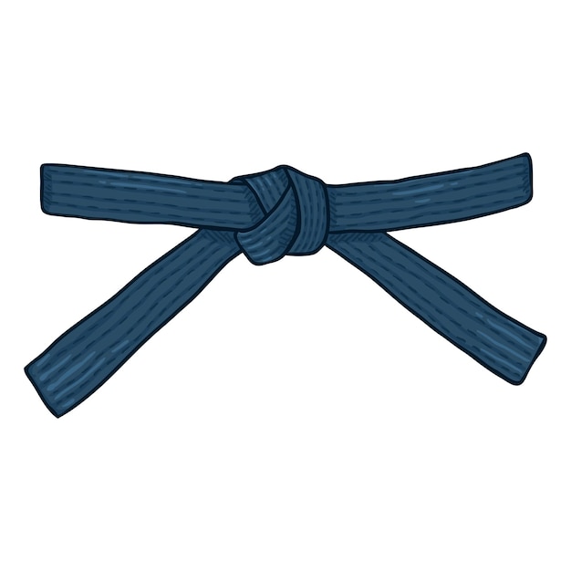 Vector vector cartoon blauwe karate riem