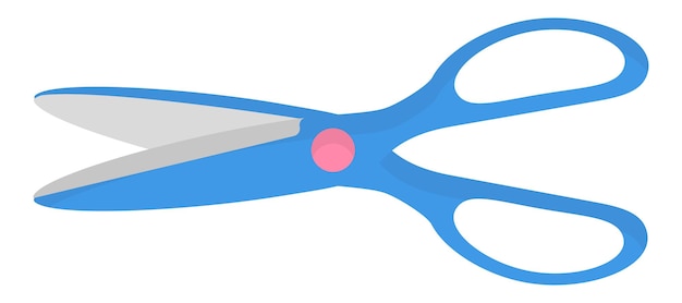 Vector vector cartoon blue baby safe open scissors. back to school.