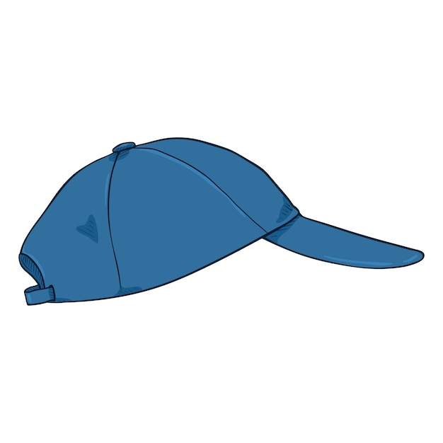 Vector vector cartoon blue blank baseball cap side view