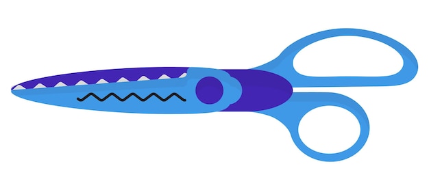 Premium Vector  Vector cartoon blue decorative edge scissors.