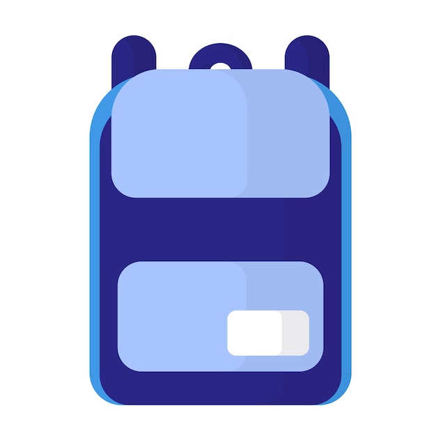 Vector cartoon blue school bag