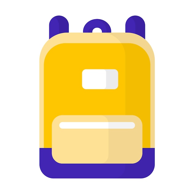 Vector cartoon blue and yellow school backpack