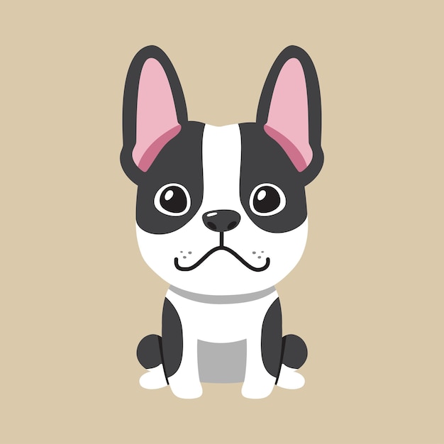 Vector cartoon boston terrier hond naadloze patroon achtergrond