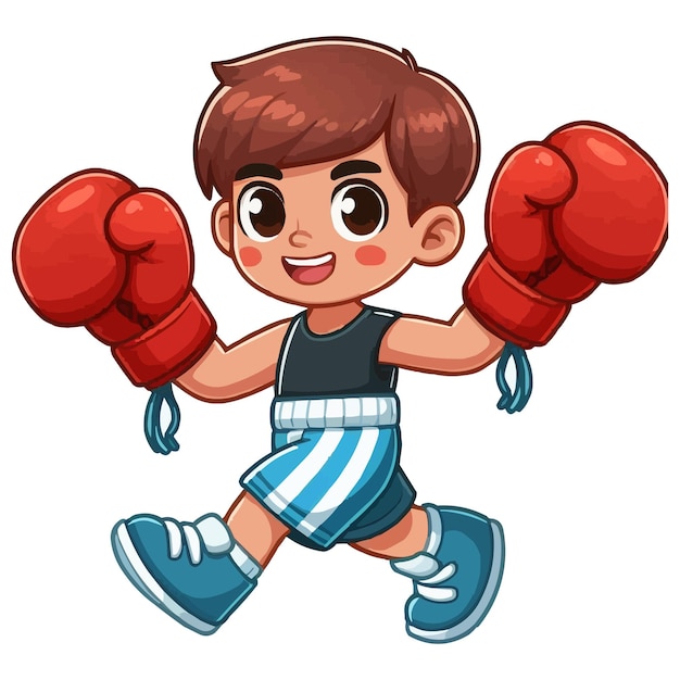 Vector vector cartoon boxer boy illustration