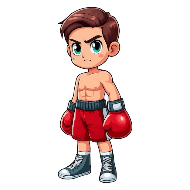 vector Cartoon Boxer boy illustration