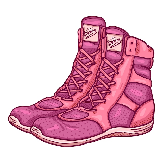 Vector Cartoon Boxing Shoes Illustration