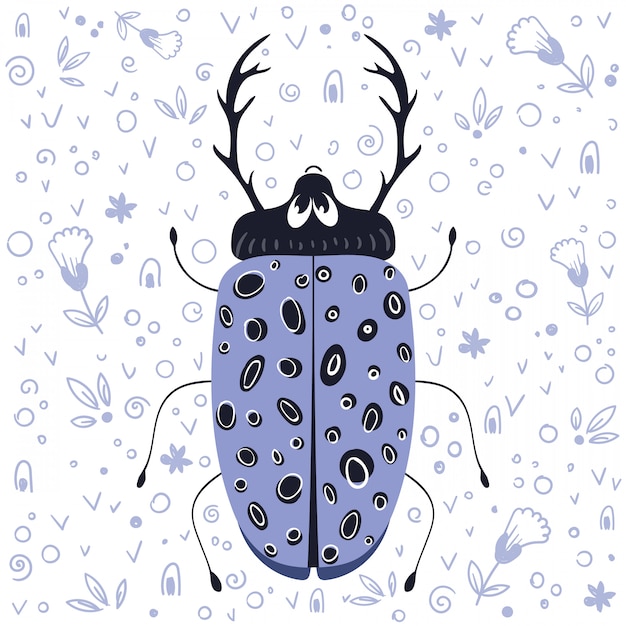 Vector vector cartoon bug or beetle