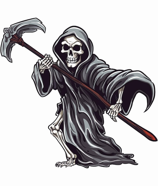 Vector cartoon character of grim reaper