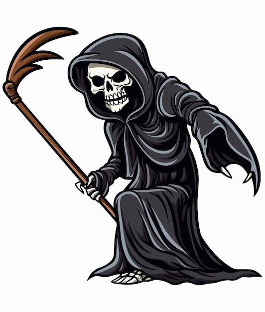 Vector cartoon character of grim reaper