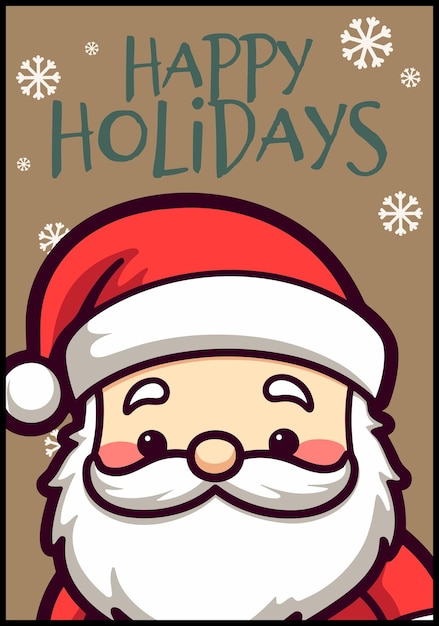 Vector Cartoon Character of Cute Santa Claus Featured in Merry Christmas Greeting Cards en Posters