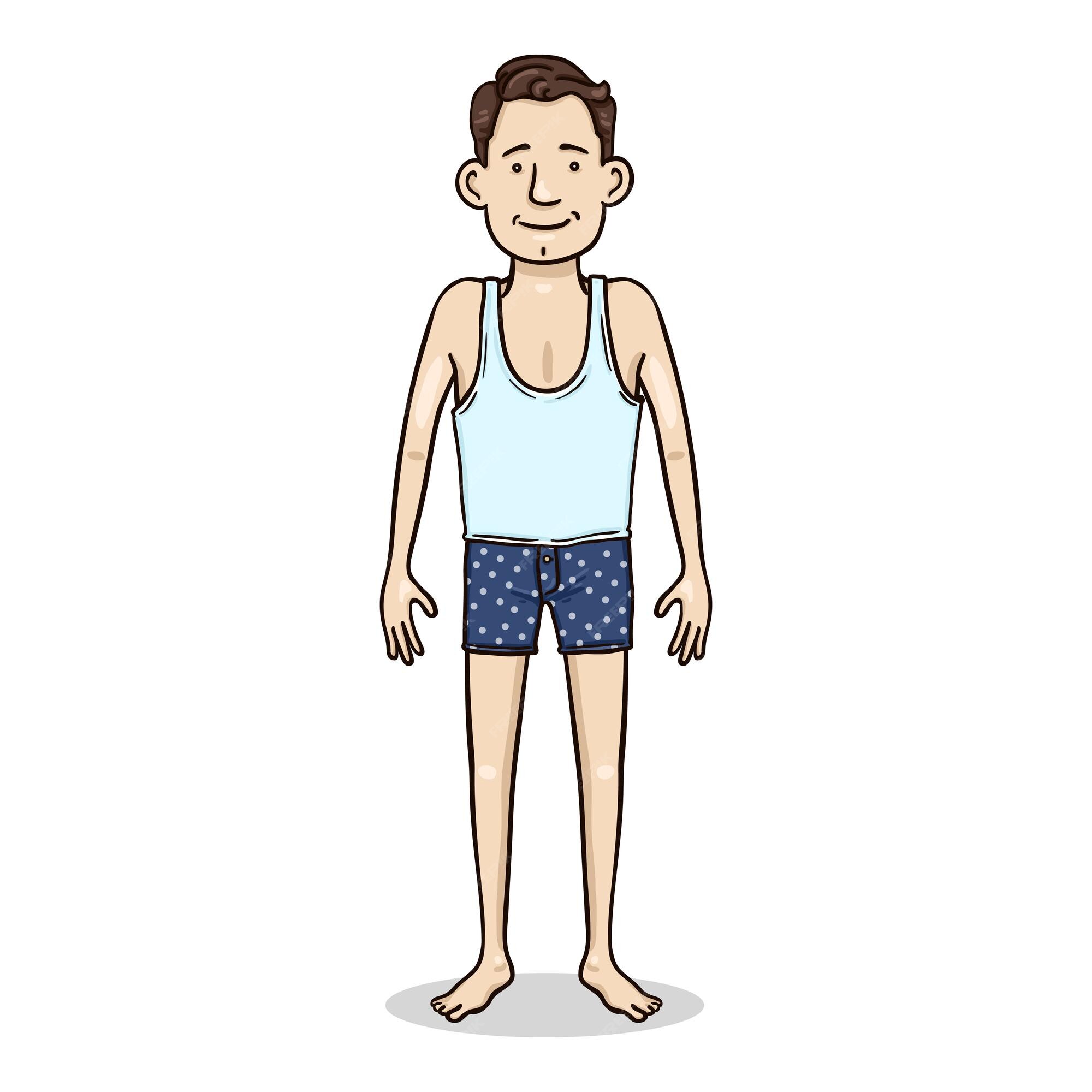 Premium Vector | Vector cartoon character young man in underwear Premium Vector | Vector cartoon character young man in underwear