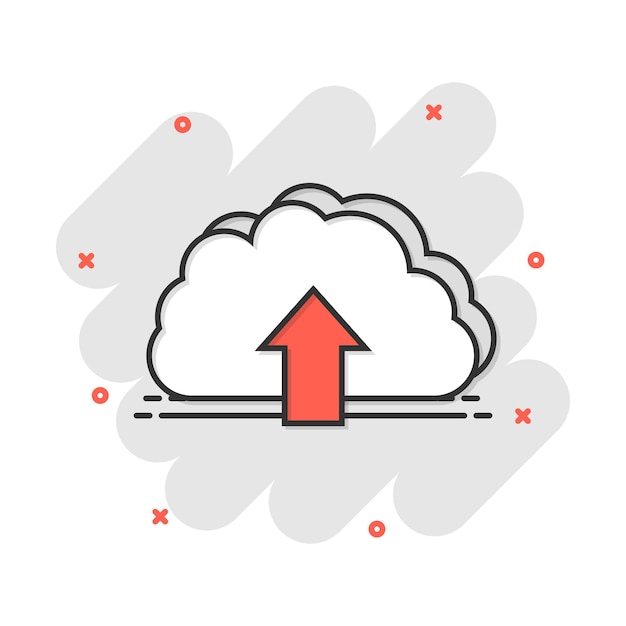 Vector vector cartoon cloud icon in comic style cloud sign illustration pictogram swarm business splash effect concept