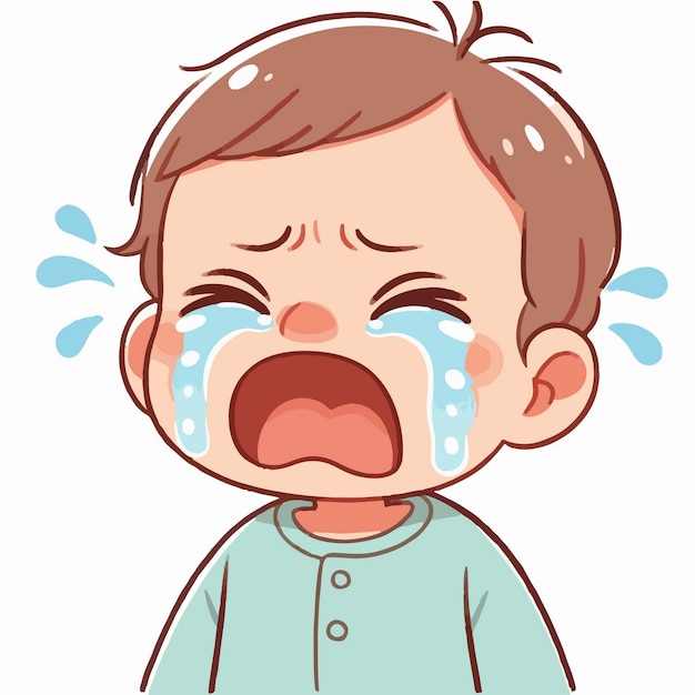 vector cartoon crying baby