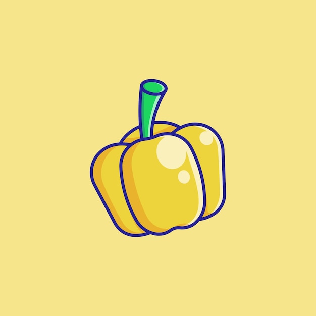 Vector Cartoon Cute Yellow Peppers