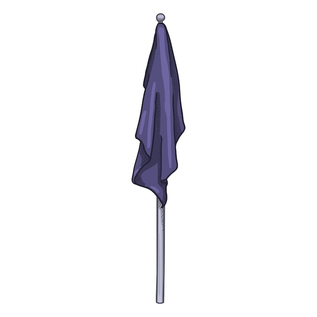 Vector Cartoon Donkerblauwe Vlag zonder Wind