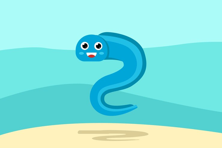 Vector vector cartoon drawing of an eel concept design illustration