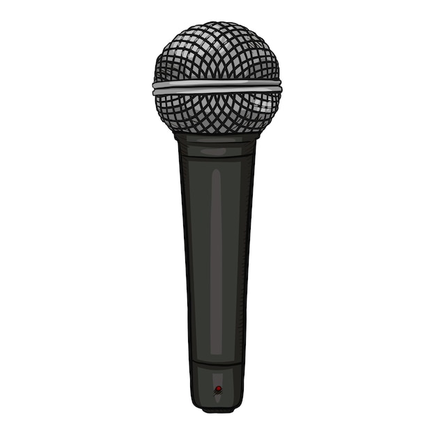 Vector cartoon dynamic microphone illustration