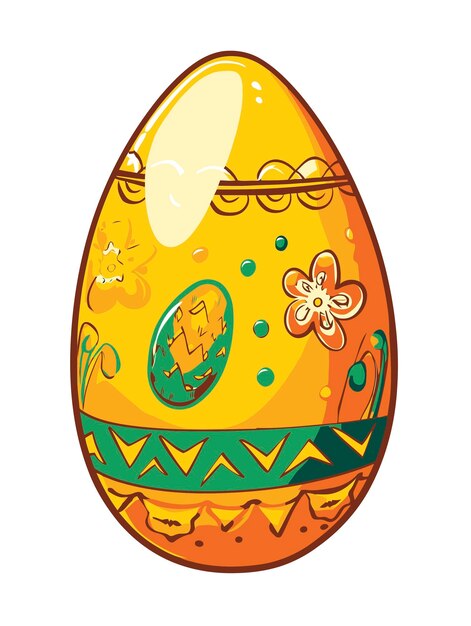 Vector cartoon Easter egg white background