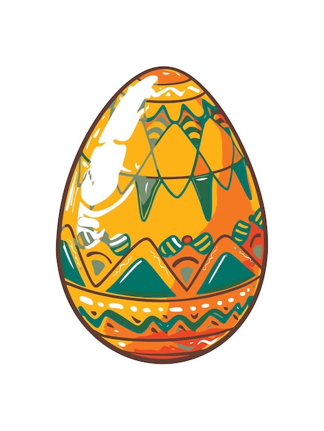 Vector cartoon Easter egg white background