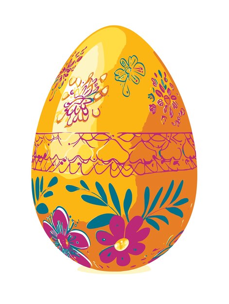 Vector cartoon Easter egg white background