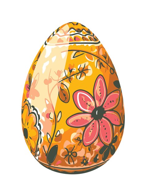 Vector cartoon Easter egg white background