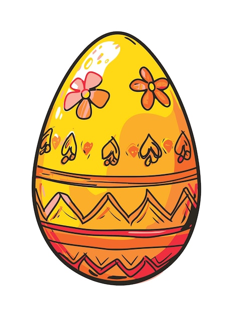 Vector cartoon Easter egg white background