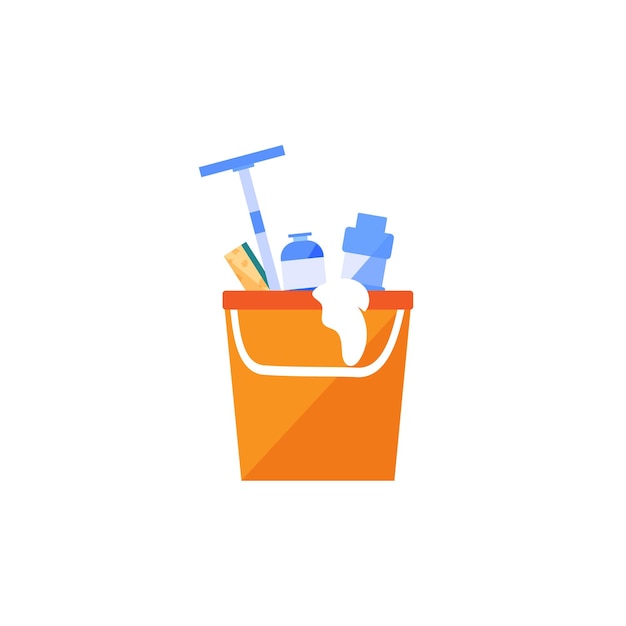 Векторный мультфильм оборудование инструменты для чистки. Различные устройства и химикаты для санитарии и дезинфекции на пустой фон, услуги по очистке и поддержание чистоты, концепция дизайна баннеров веб-сайта