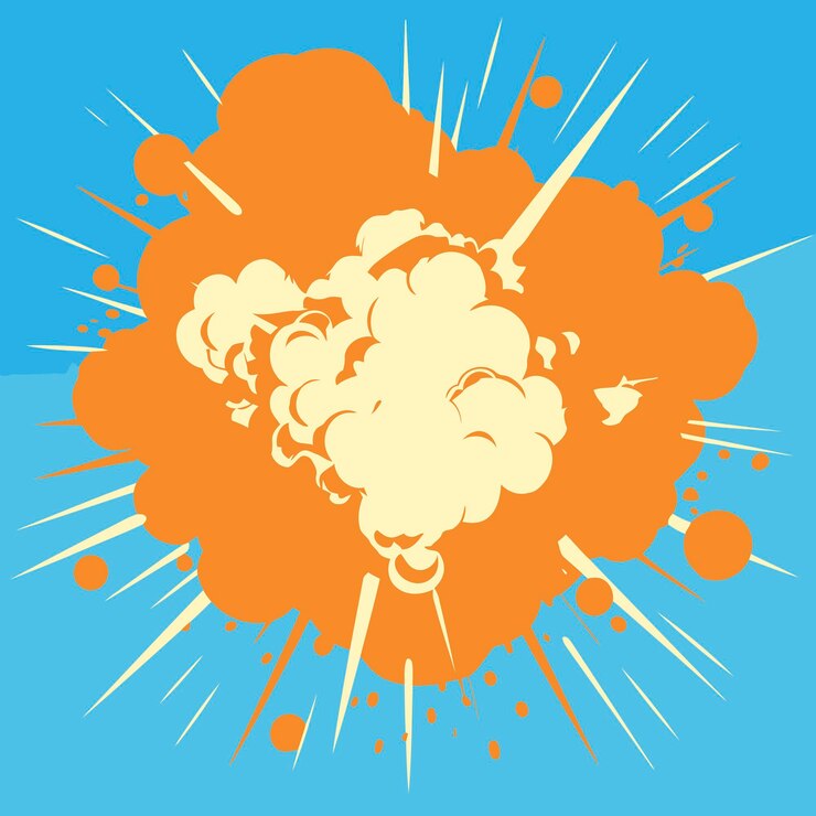 Vector vector cartoon explosion in isolated background