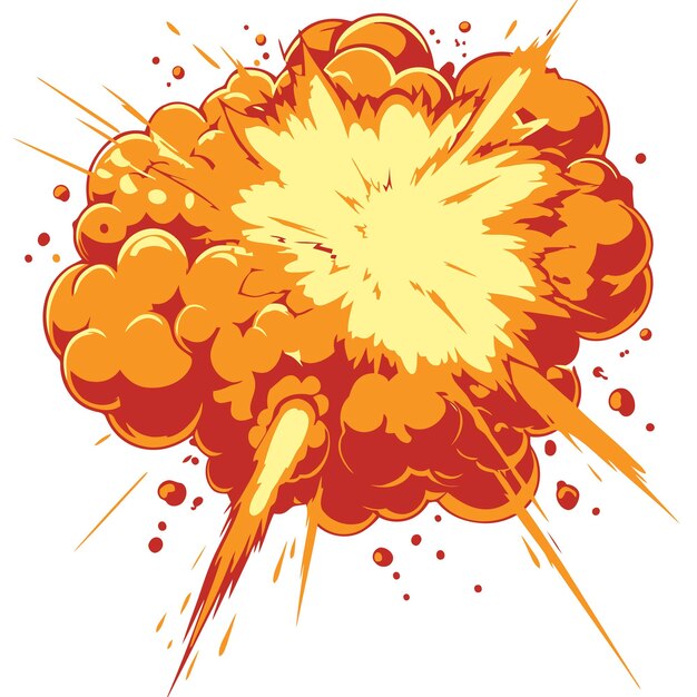 Vector cartoon explosion in whit background