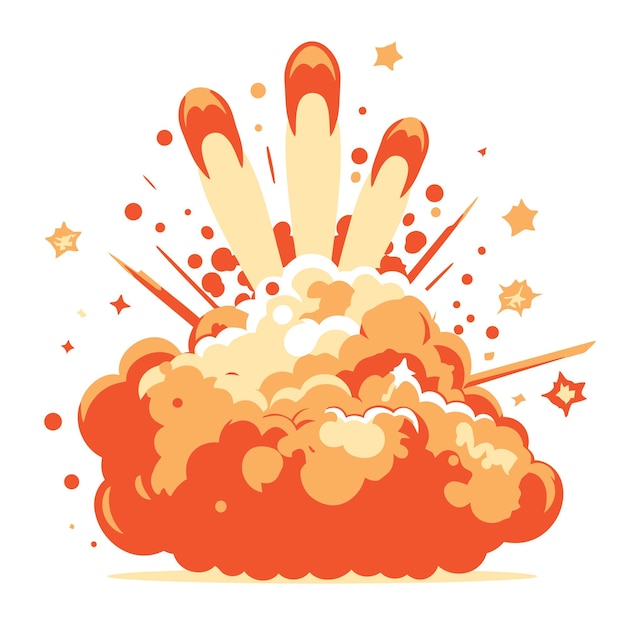 Vector vector cartoon explosion in whit background