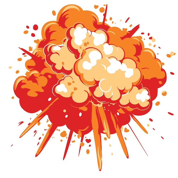 Vector cartoon explosion in whit background