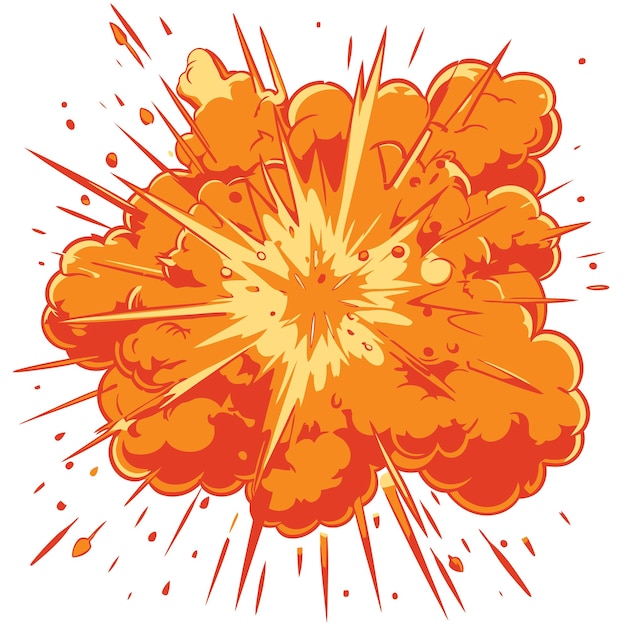 Vector cartoon explosion in whit background