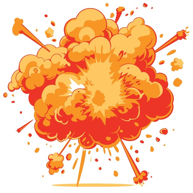 Vector vector cartoon explosion in whit background