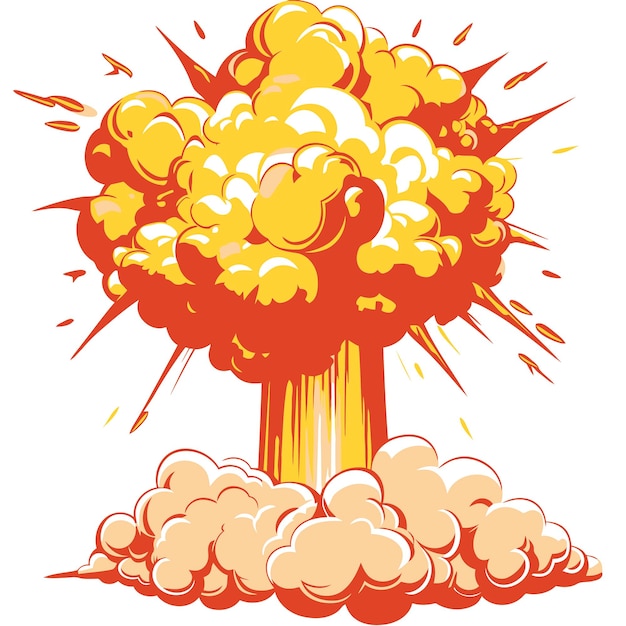 Vector vector cartoon explosion in whit background