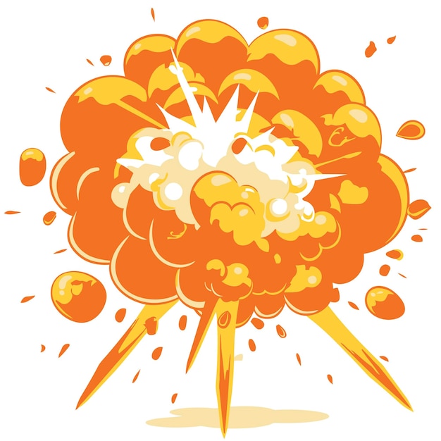 Vector cartoon explosion in whit background