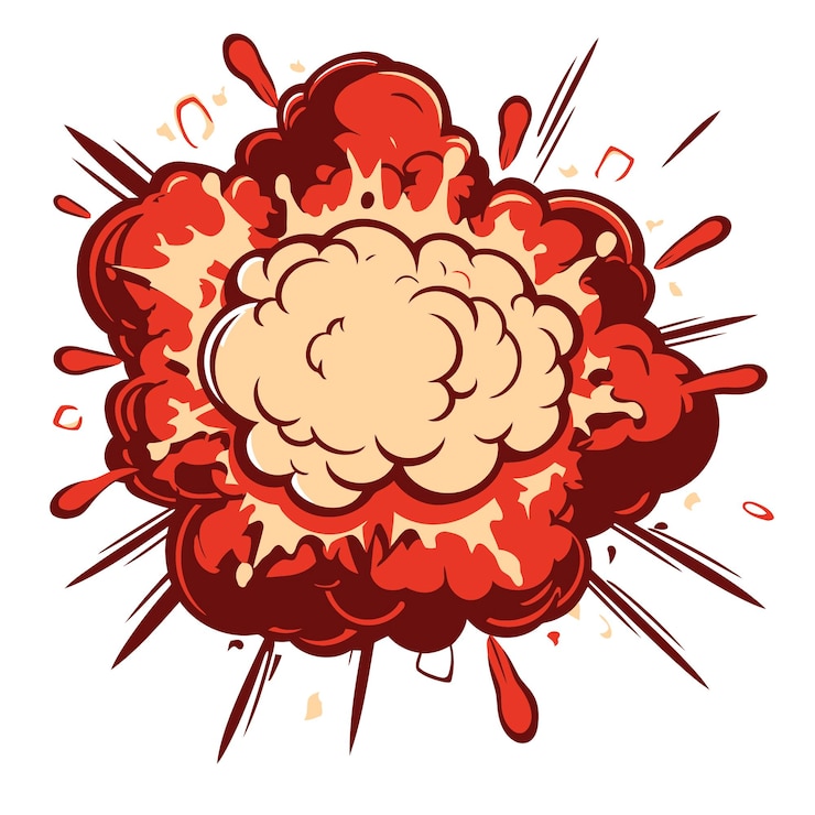 Vector vector cartoon explosion in whit background